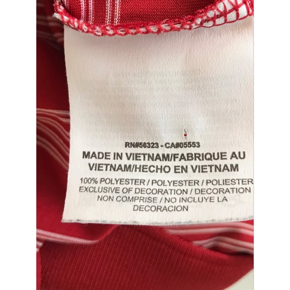 Nike Men’s Golf Red and White Striped Dri-Fit Polo Shirt Size Large - Picture 6 of 8